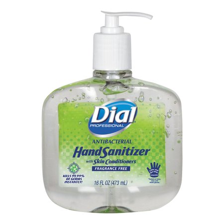 DIAL PROFESSIONAL Antibacterial Gel Hand Sanitizer w/Moisturizers, 16oz Pump, PK8 DIA 00213
